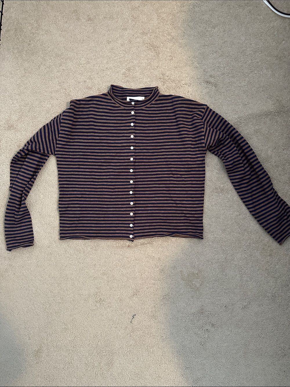 New Brown and navy All Row Small sweater